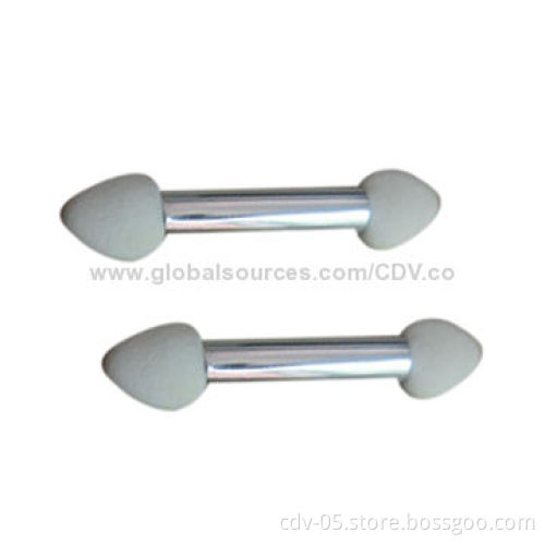 Individual makeup eye applicators, made of aluminum ferrule with latex-free sponge in various colors